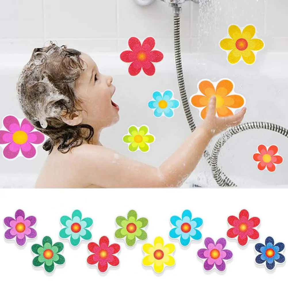 Flower-shaped Bathtub Stickers Bathtub Anti-slip Stickers Colorful Flower Pattern Bathtub Stickers for Anti-slip for Bathroom