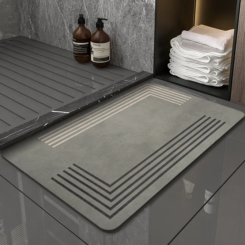 VIKAMA1PC Badezimmer saugfähige Bodenmatte Kieselalgen Schlamm gepolsterte Toilettenfußmatte Toilette rutschfeste schnell trocknende Bodenmatte Home Decor
