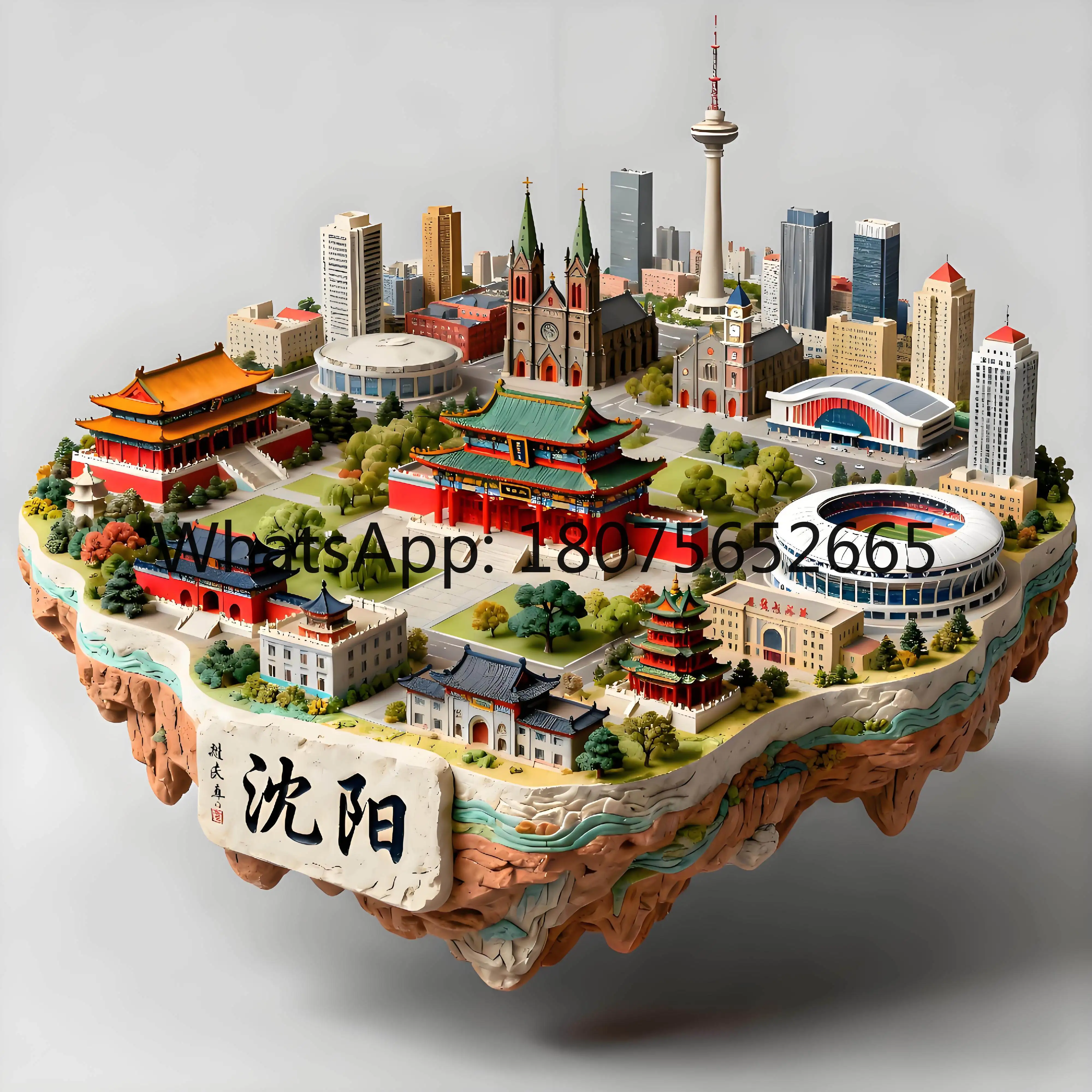 Dalian metal refrigerator sticker embossed souvenir gift liaoning tourist attraction souvenir
