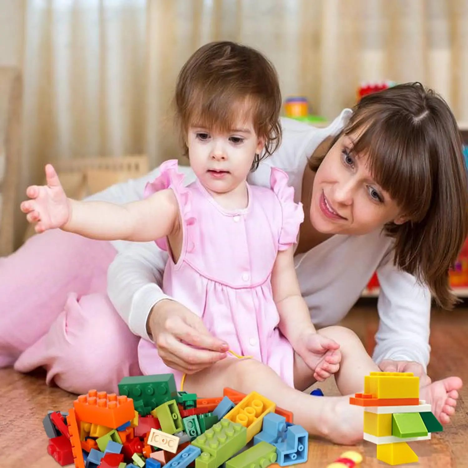 Set di blocchi creativi fai-da-te da 500-1500 pezzi, combinazione di blocchi di architettura cittadina classica, regalo di compleanno per bambini