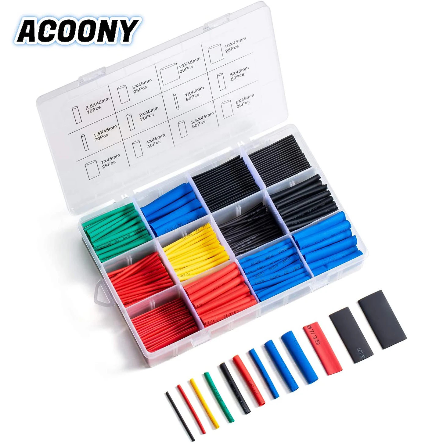 

560pcs Heat Shrink Tubing Kit Tubes Wire Wrap Butt Connectors Waterproof Insulated Electric Insulation Sleeving Wrap Assortment