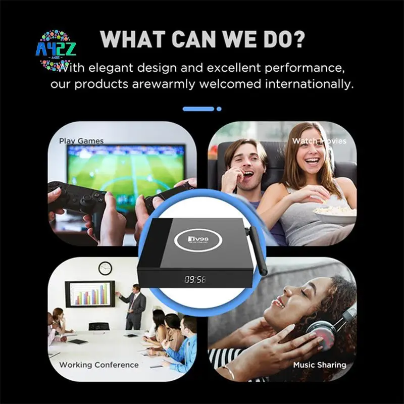 

A42Z-TV98H TV Box 2G+16G Allwinner H313 2.4G WIFI Android 12 Smart TV Box Easy To Use EU Plug