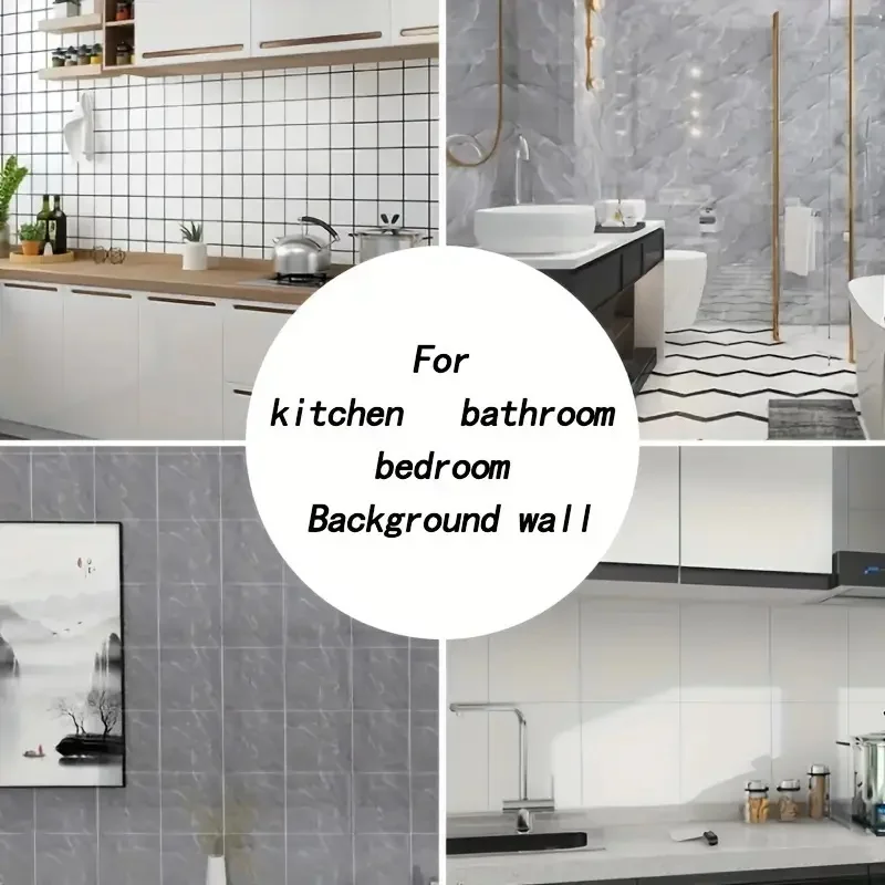 30*30 سنتيمتر تقليد بلاط ثلاثية الأبعاد الرخام المطبخ مقاوم للماء ذاتية اللصق الجدار ملصق جدار ديكور الحمام الرطوبة واقية خلفية