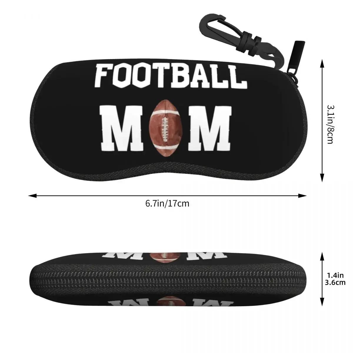 حافظة نظارات على شكل كرة القدم الأمريكية، صندوق نظارات شمسية واقي للنساء والرجال، حقيبة نظارات ناعمة