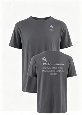 Double-sided printed outdoor hiking pattern men's short-sleeved hiking casual T-shirt, cotton short-sleeved hiking T-shirt