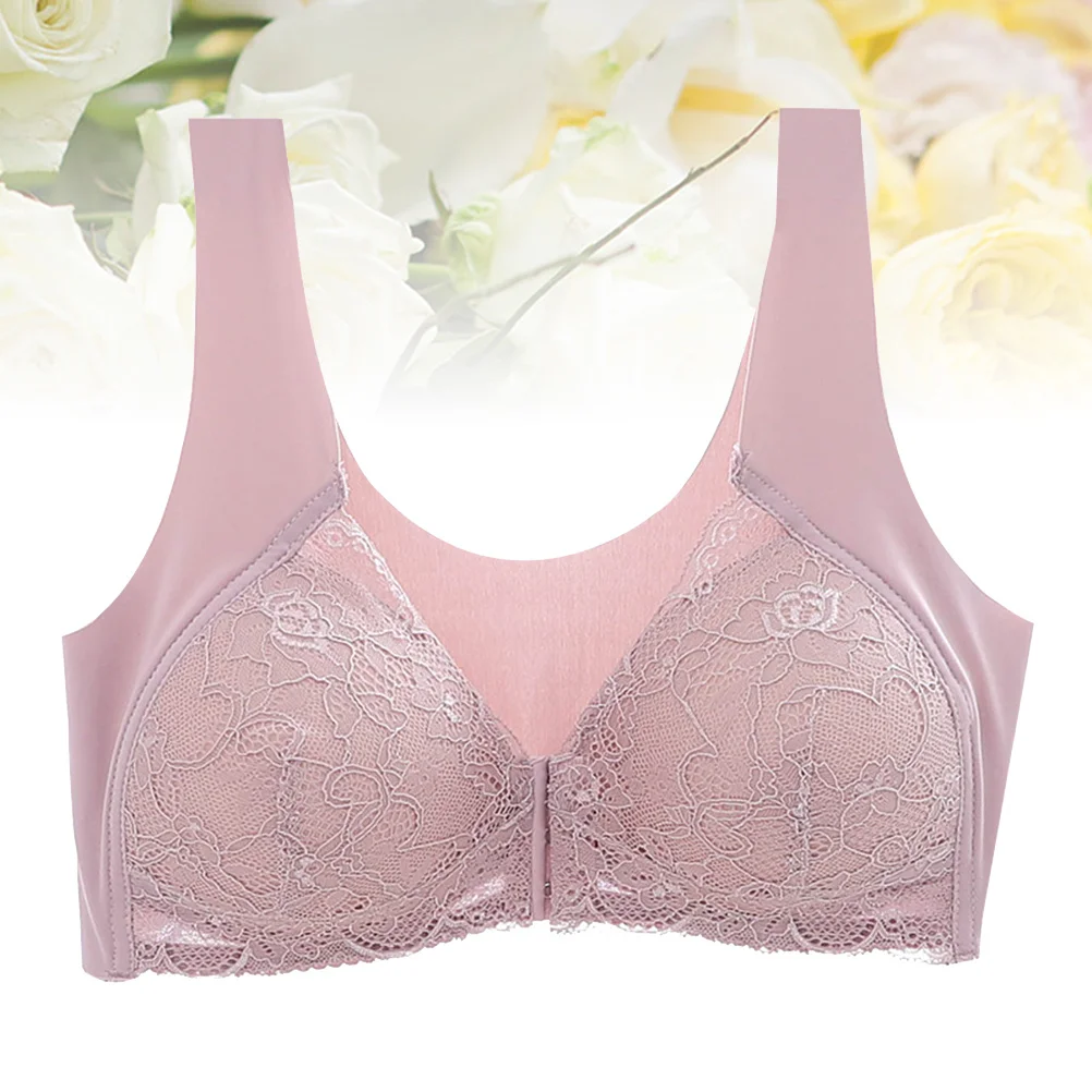 No Steel Ring Seamless One-Piece Bra Pink Front Buckle Breathable Underwear Lingerie for Women Ladies 3Xl Comfortable Shape