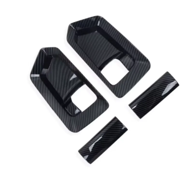 For Toyota Hiace Granvia Commuter 2019-2023 Carbon Fiber Inner Door Handle Bowl Cover Trim Sticker Accessories Car Styling