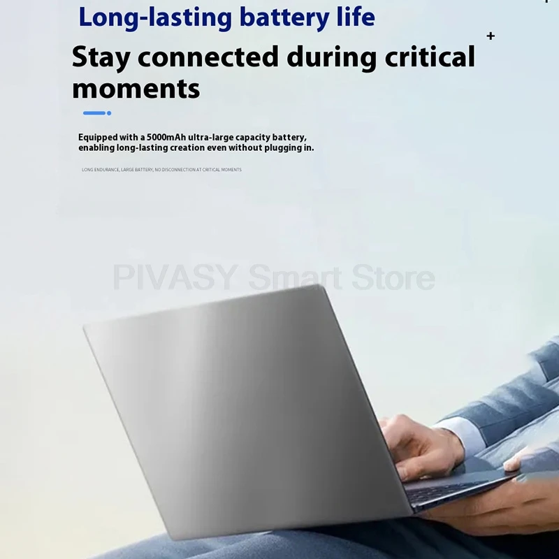 15,6 pulgadas N5095 2,9 GHz portátil IPS 1080P teclado retroiluminado desbloqueo de huellas dactilares para estudiantes diseño de negocios batería de larga duración plata