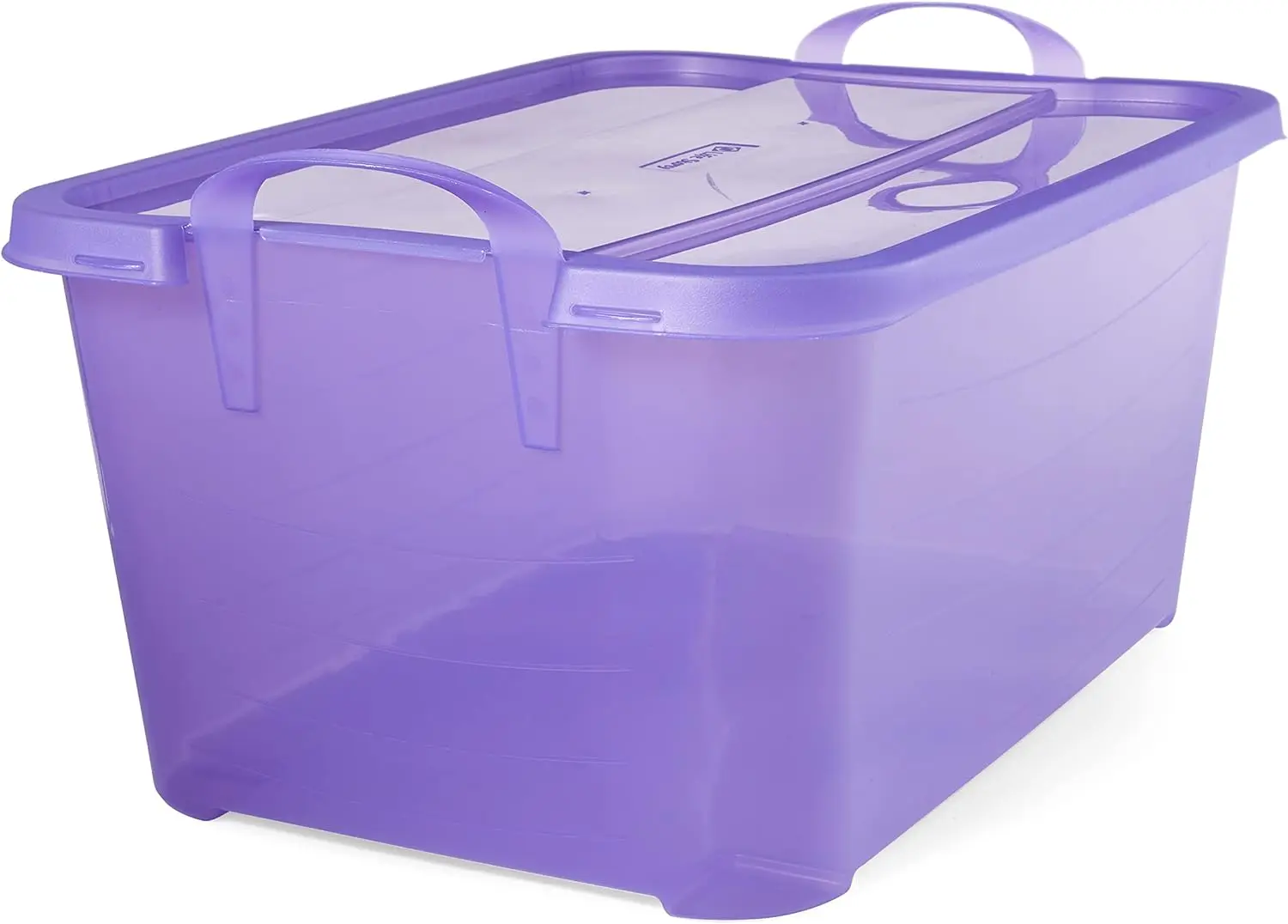 

55 Qt Lidded Containers Stackable Storage Box with Handles, 6 Pack, Purple