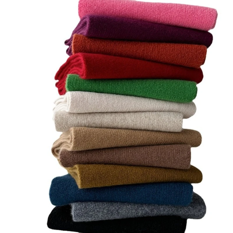 Minimalist 100% Pure Wool Scarf For Men Women Soft Knitted Sheep Wool Neck Scarf Lightweight Warm Daily Casual Winter Neckwear