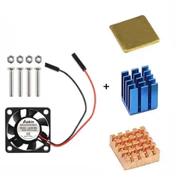 5V / 3.3V Cooling Fan with Screws + Heat Sink 1 Aluminum with 2 Copper for Raspberry Pi 4 / Pi 3 Model B RPI B+