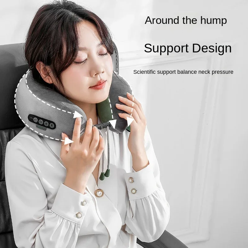 Household C-type Cervical Massager Electric Kneading Multifunctional Portable Office Nap Neck and Shoulder Massage Pillow