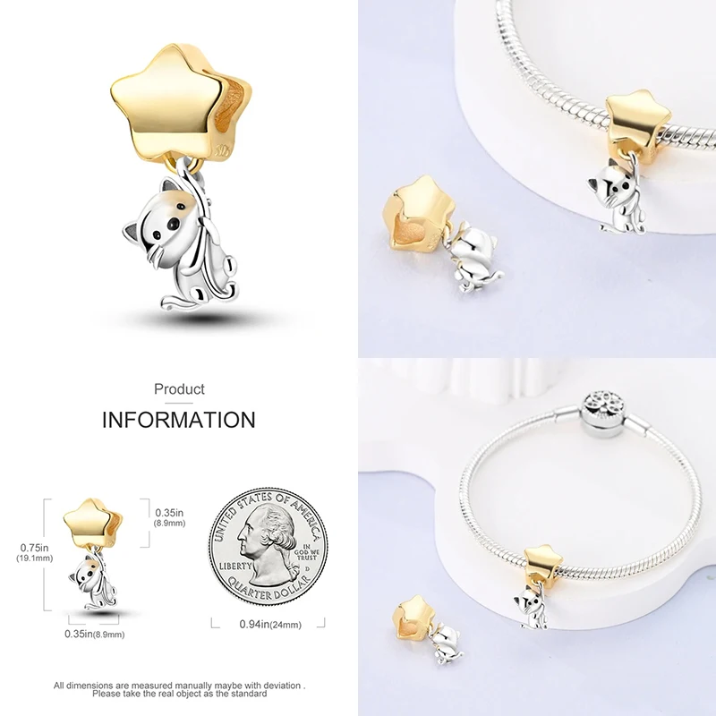 2023 New in Yellow Series Animal Shape Charm Beads Fits Pandach 925 Original Bracelet Women Silver Pendant Bead DIY Jewelry Gift