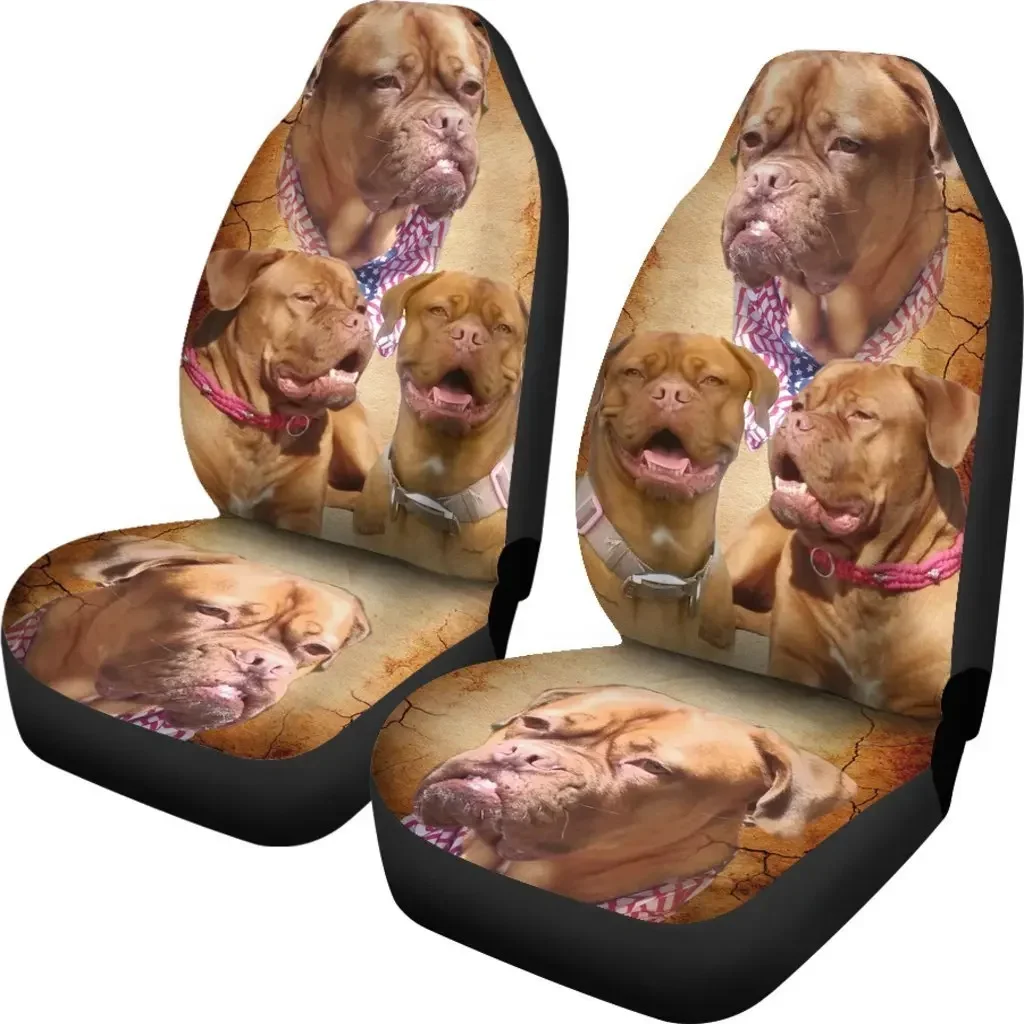 Cute Bordeaux Mastiff Print Custom Car Seat Covers Set 2 Pc, Car Accessories Seat Cover