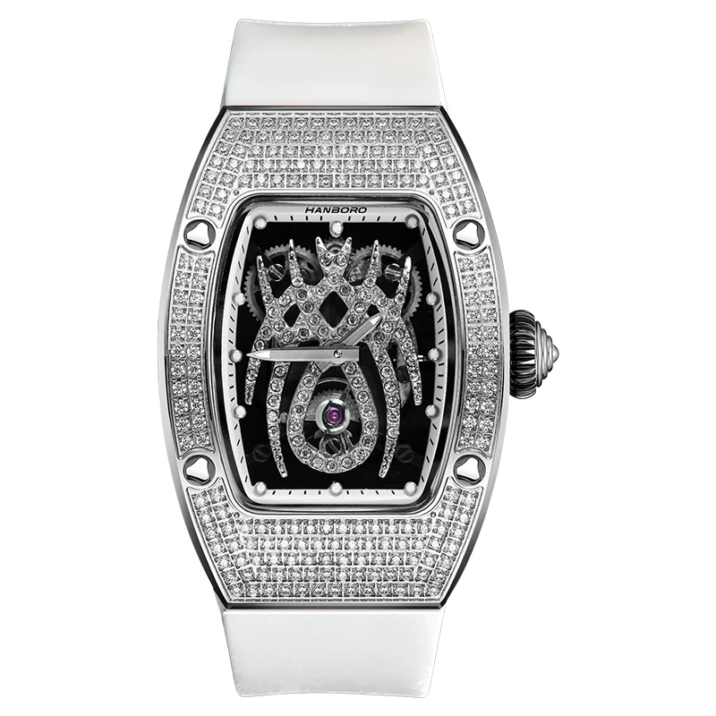 HANBORO Spider Collection Spider Ruby and Diamond Crafted Luminous Full Diamonds Luxury Women's Watch