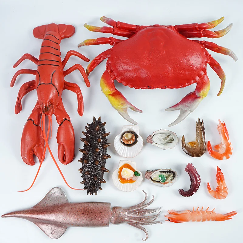 Simulation Big Lobster Crab False River Shrimp Sea Cucumber Plastic Children Toys Seafood Restaurant Ornaments Props Model