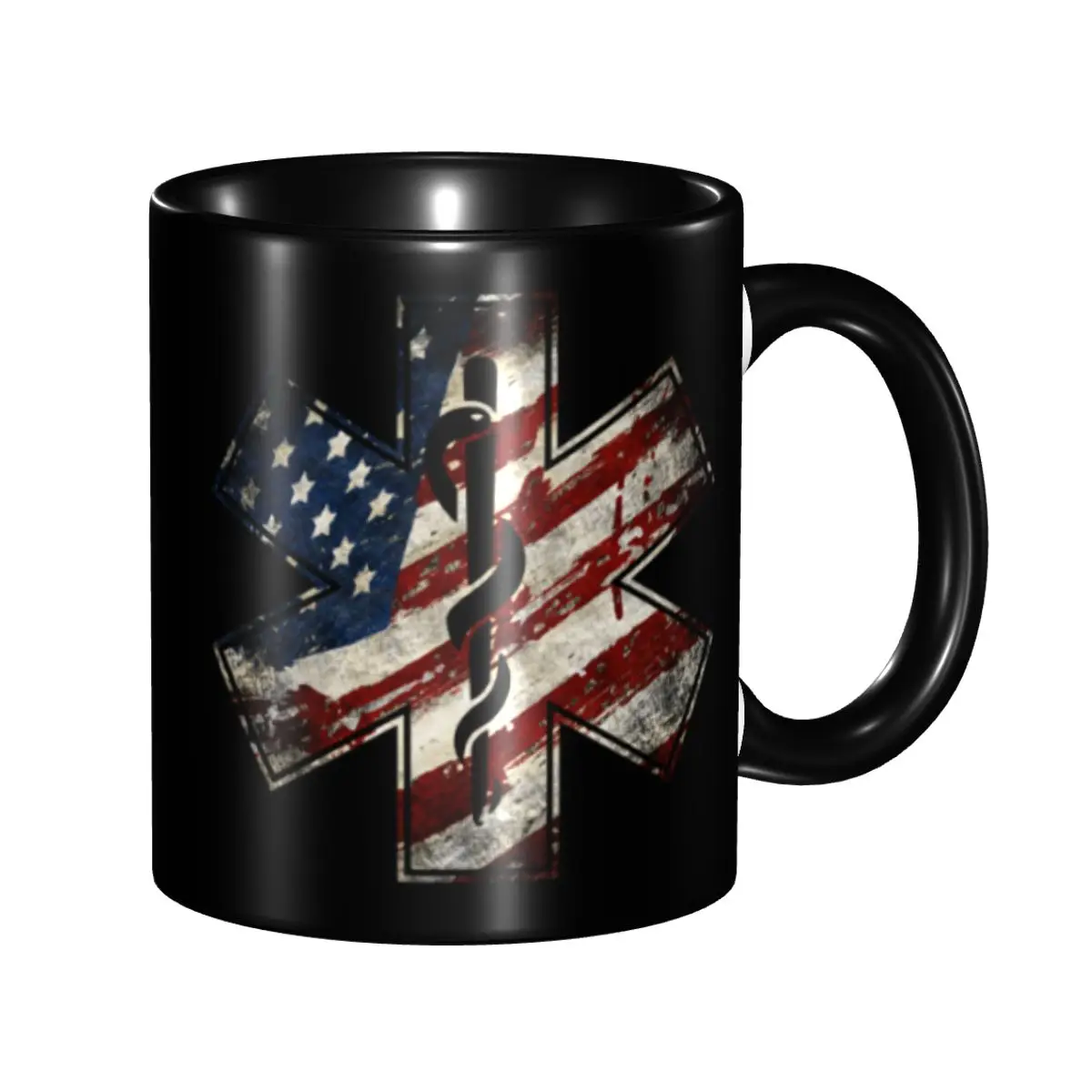 

DIY Emt Star Of Life Paramedic Doctor Ambulance Ceramic Mugs Personalized Coffee Cups Creative Present