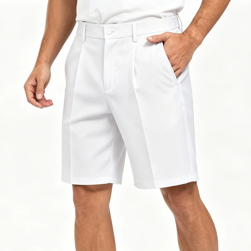 Thin British Work Suit Shorts Men Naples Business Casual Short Formal Pants Man Fashion Slim Fit Solid Color Golf Shorts Male