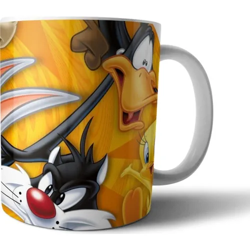 Pixxa Bugs Bunny and Looney Tunes Mug Cup. Gift, Home, Office, Tea and Coffee Glass Beverage Cup, Glassware.