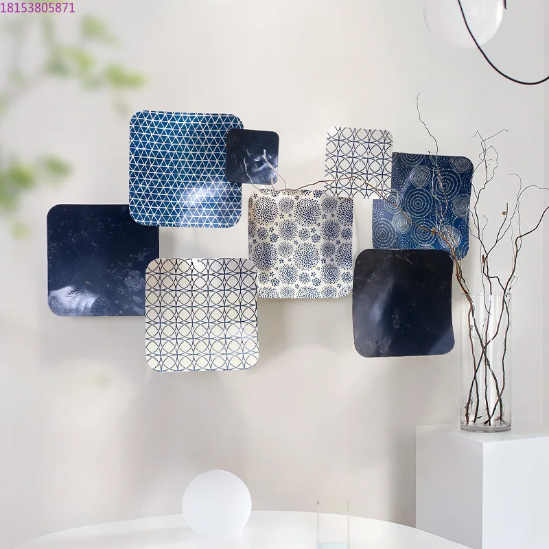 nostalgic three-dimensional wrought iron wall decoration sofa background wall decoration pendant living room exotic pattern