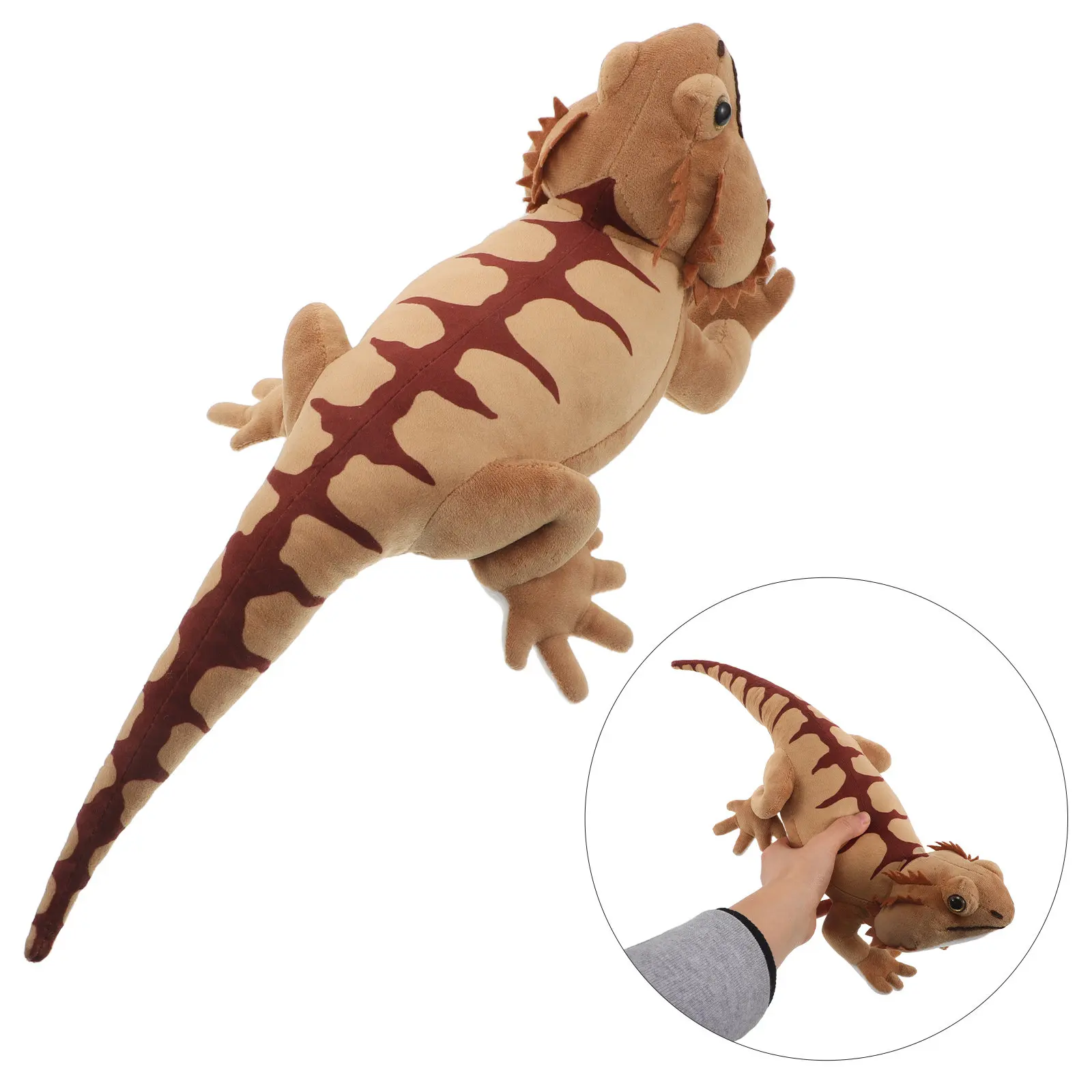 

Bearded Dragon Lizard Pillow 16.34inch Realistic Soft Reptile Cushion Decorative Stuffed Animal for Home Sofa Bed Reptiles Gifts