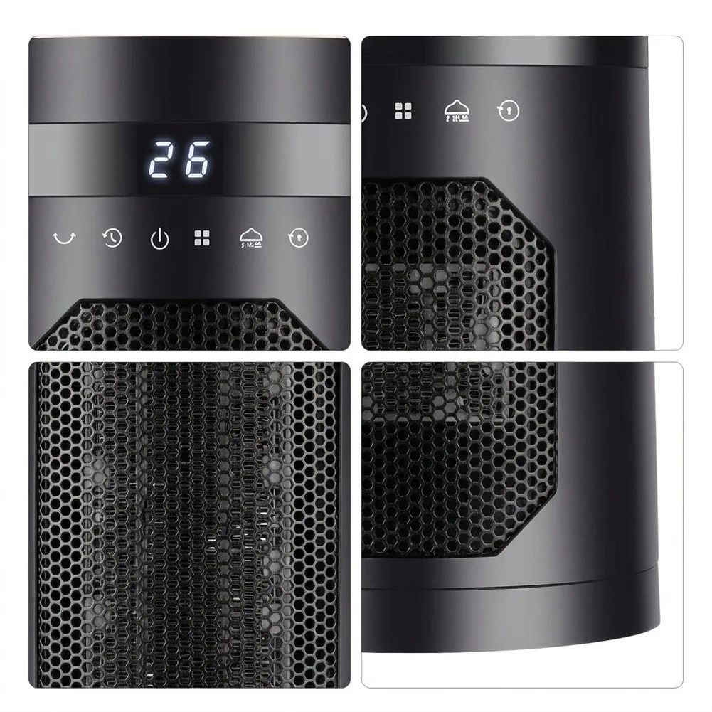 For ptc Graphene Powered Vertical Heater with Responsive Heating Quiet Fan Remote Control LCD Panel and 12 Hour Auto Off Timer