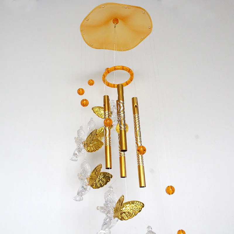 Handmade Angel Cupid Metal Aluminum Tube Wind Chime Ornament