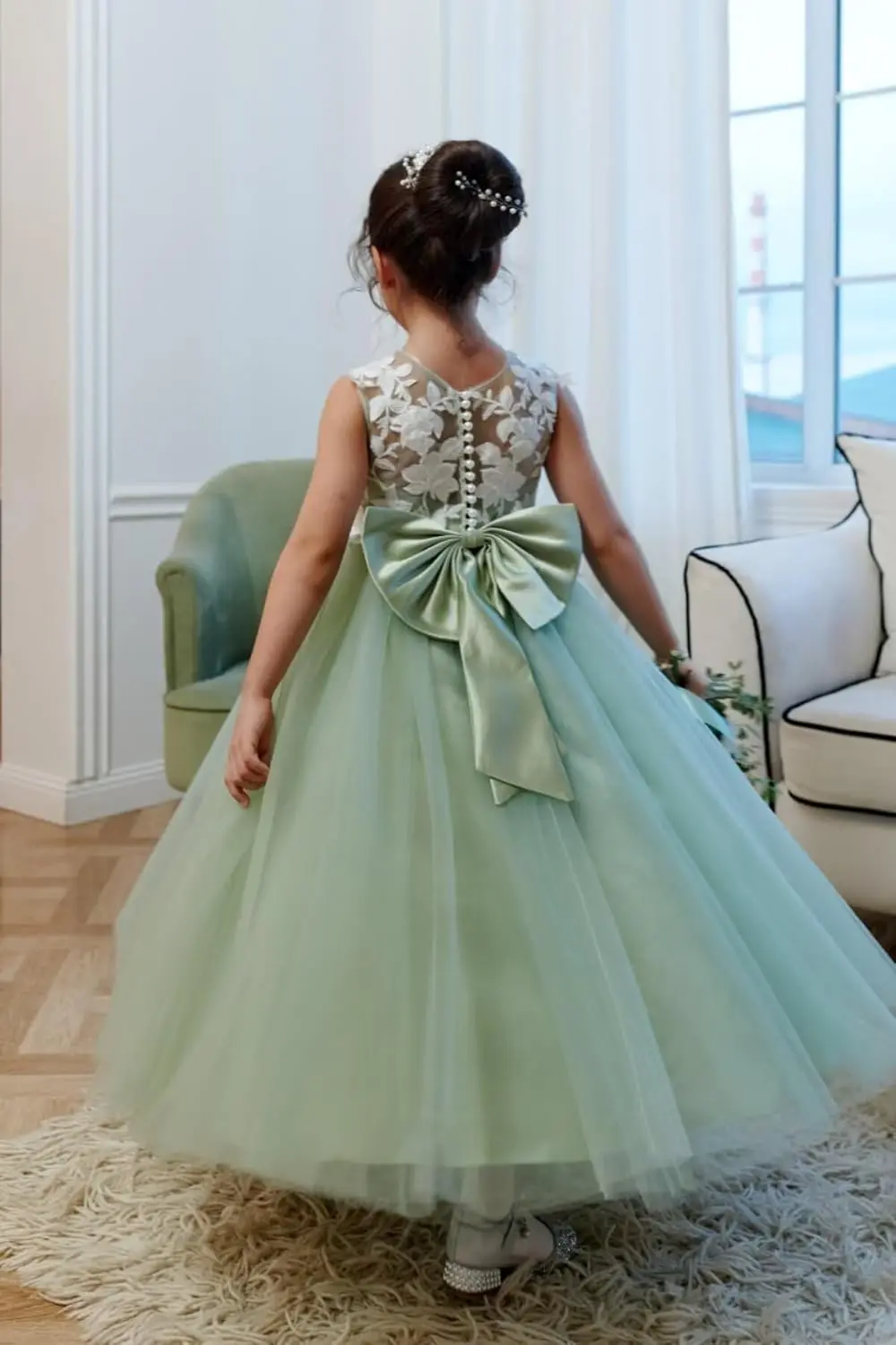 Tulle Flower Girl Dress for Wedding Bridesmaid First Communion Dresses Princess Pageant Party Gown pageant dresses for girls