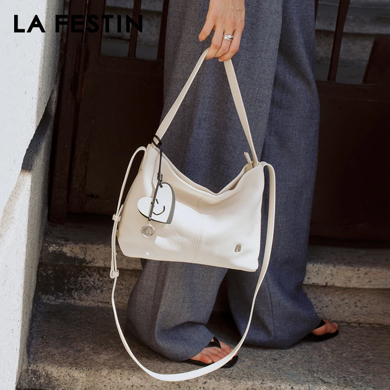 Luxury Women's Leather Shoulder Tote Bag - Large Capacity