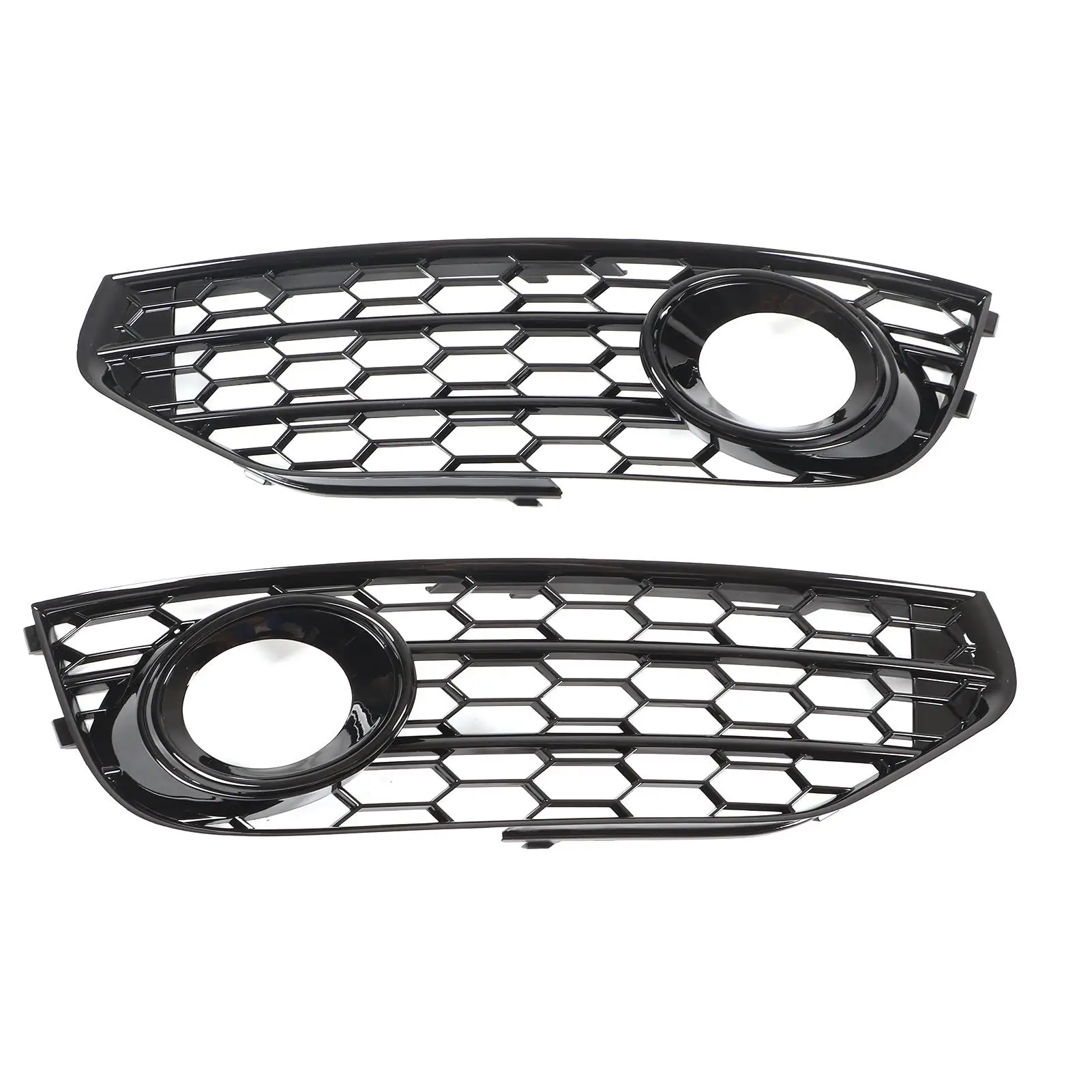 Fog Light Grille Cover 1 Pair Rugged Waterproof 8K0807681J01C Simple Installation Anti Scratch Glossy Black for car