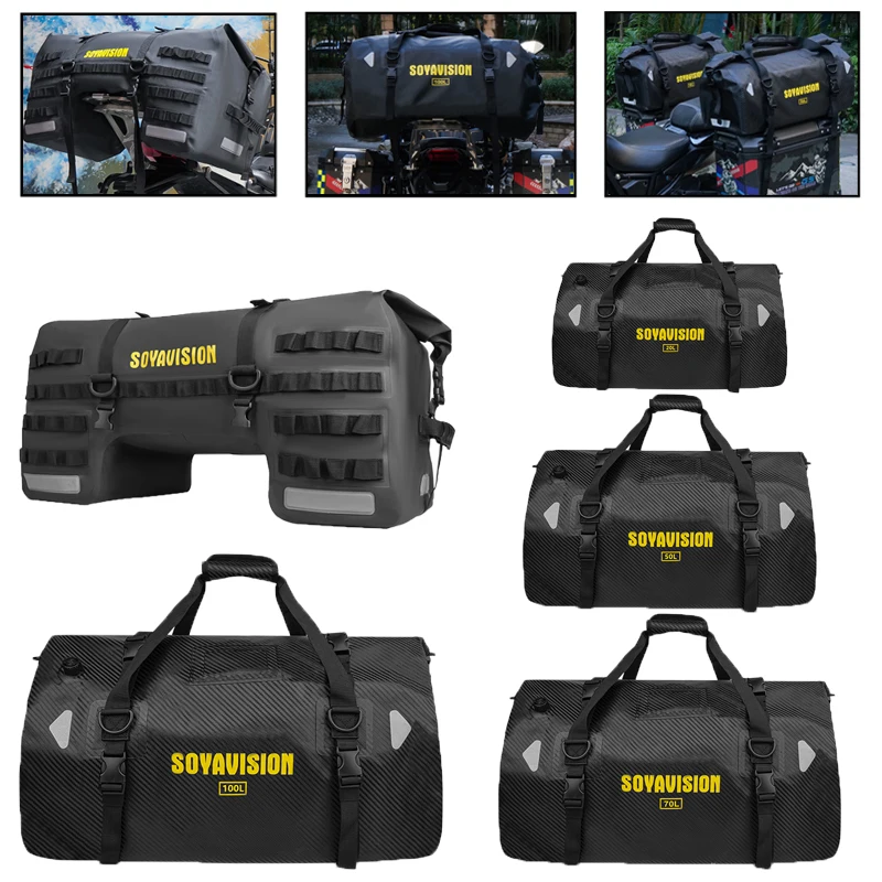 

Mototcycle 20/50/70/80/100L Rear seat bags Storage Bag for Bicycle Travel Dry Bag Swimming, Boating Kayaking Outdoor Luggage Bag