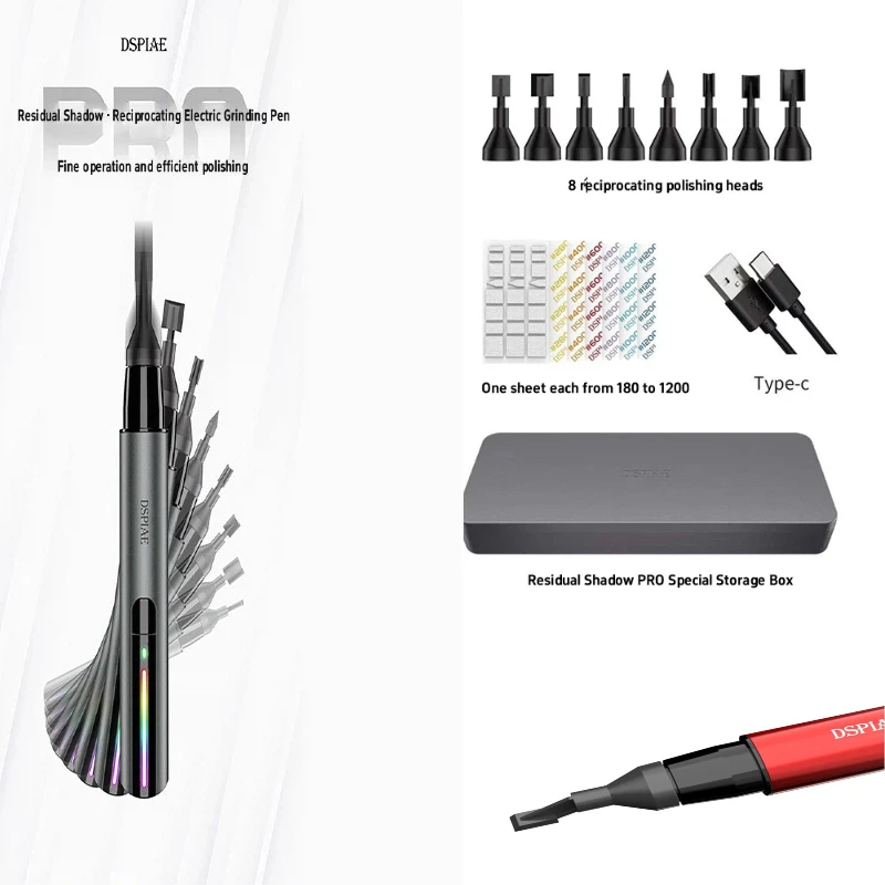 Dspiae Upgrade Reciprocating Electric Polishing Pens Es-a Pro Long Lasting Polishing Grinding Pen With 8 Nylon Grinding Heads