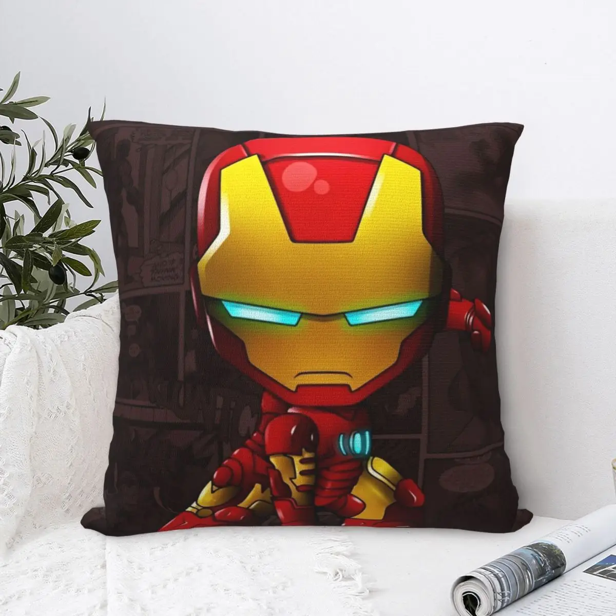 Pillow Cover Iron Man Design Cushion Cover Trendy Cool Morden Pillow Case For Sofa Home Decorative Pillowcases