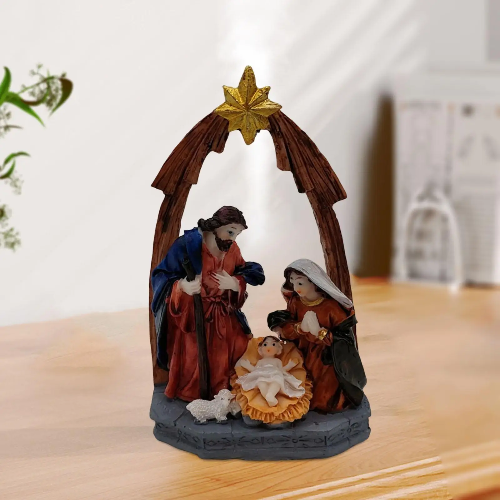 Nativity Scene Figurine Set Sculpture Traditional Religious for Tabletop