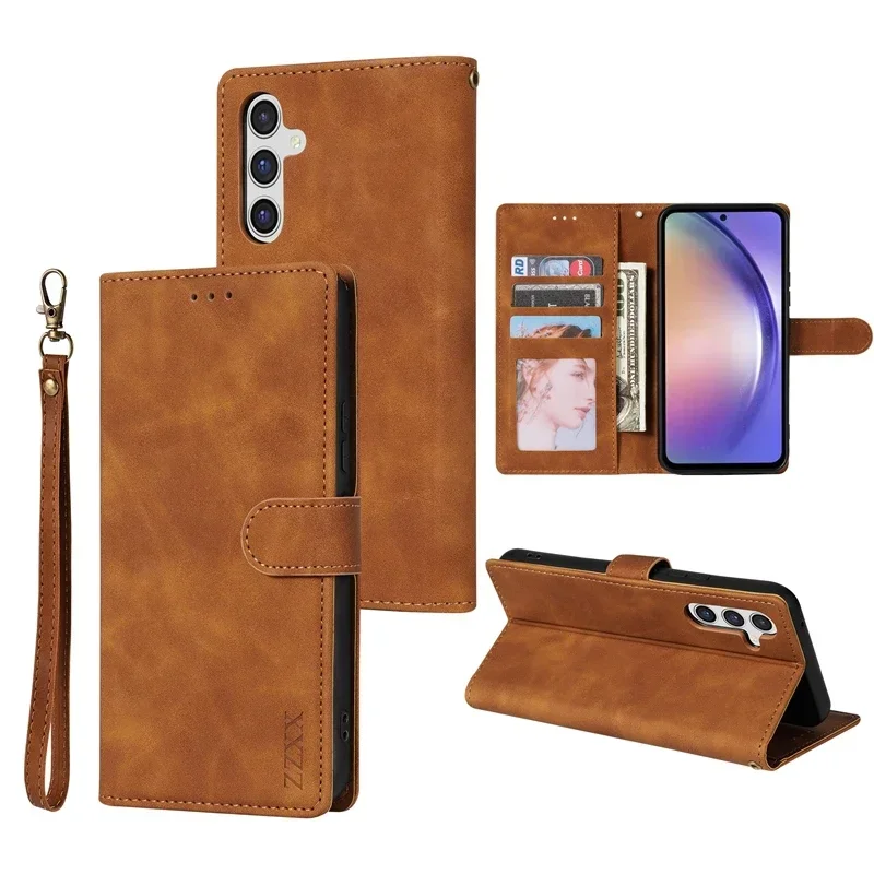 Portemonnee met kaartsleuven, magnetische sluiting, leren hoesje voor Samsung Galaxy S25 Ultra S24 S23 Plus S22 S21 FE S20 FE Note 20 10 Lite 9
