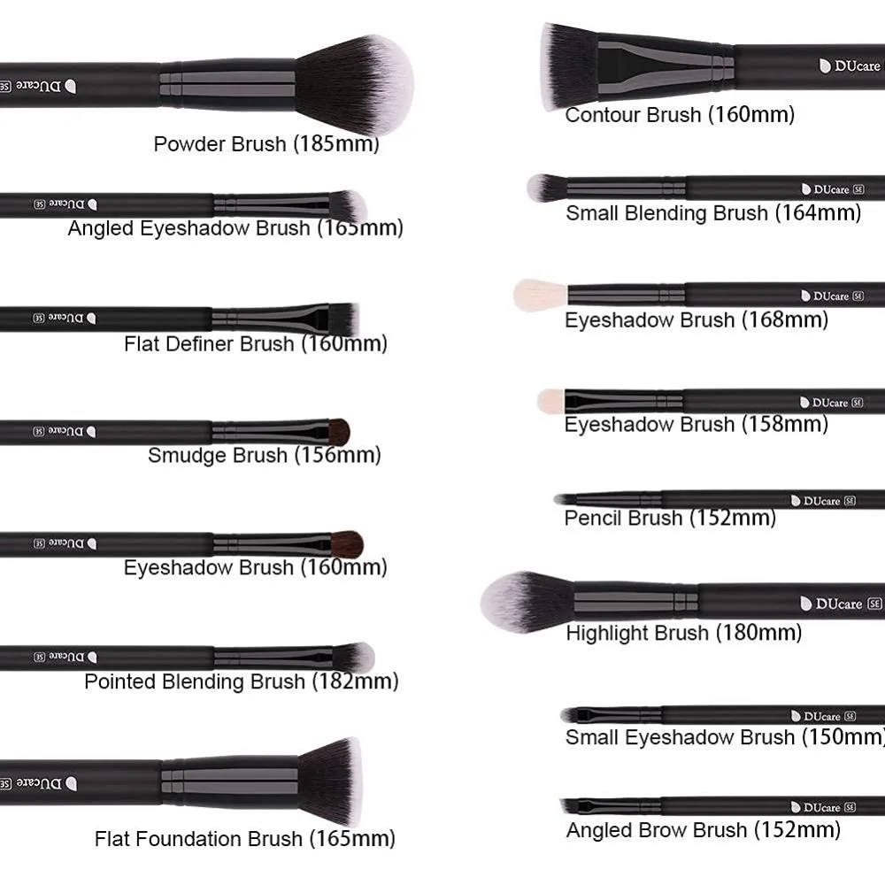 Makeup Brushes 15Pcs Premium Synthetic Kabuki Makeup Brush Set, Professional Foundation Concealers Powder Blush Blending Face E