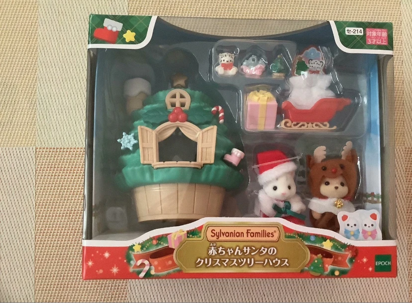 New Original Sylvanian Families Baby Series Figures Kawaii Doll Christmas Set Cute Decoration Christmas Gift Toys For Kids