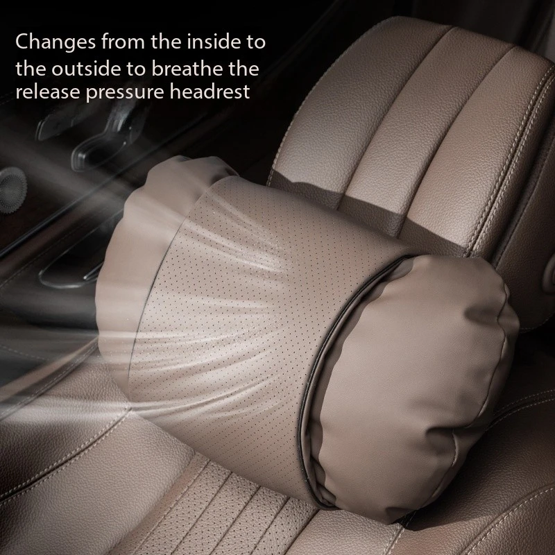 

Car Seat Headrest Neck Pillow Breathable Leather Lumbar Support Cushion Four-season Universal Seat Rest Pillow Accessories