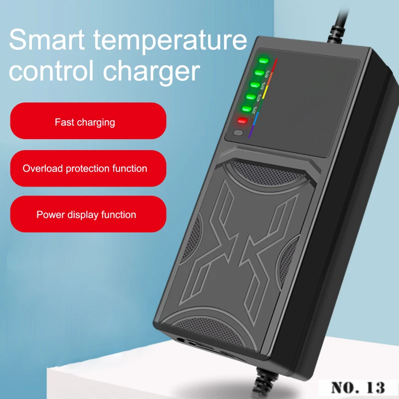 Electric Vehicle Battery Charger 48V 20AH/60V 20AH/72V 7-Light Reverse Connection Temperature Protection Smart Charging