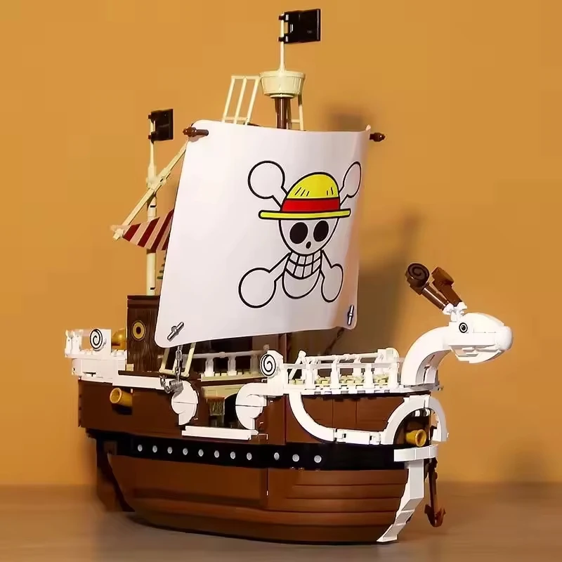 Na Stanie One Piece 1047 Elementów + 7 Figurek Merry Luffy Łódź Klocki Zestaw Zabawki dla Dzieci Urodziny Prezenty Świąteczne
