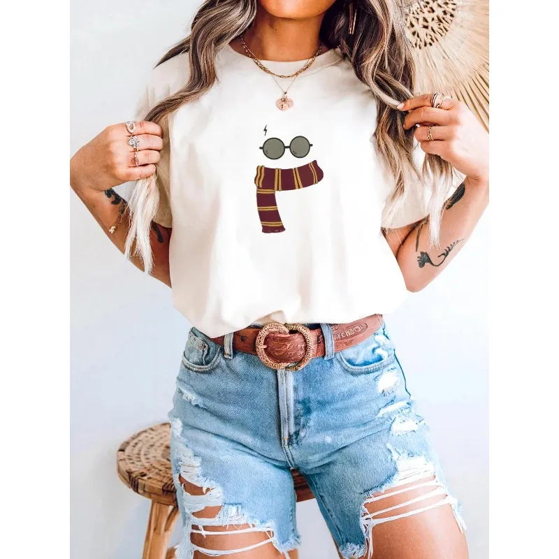 Bufanda y gafas de mago con temática de Harry Potter • Nueva camiseta informal de algodón de Gryffindor Four Seasons adecuada tanto para hombres como para mujeres
