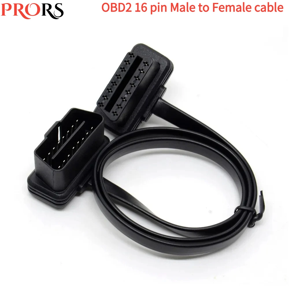 

Latest OBDII 16pin Flat Thin OBDII OBD2 16 Pin Elbow OBD2 Extension Cable OBD2 Male To Female Cable High Quality Copper Core