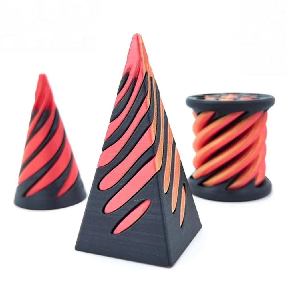 Impossible Pyramid Spiral Cone Toy Thread Illusion Mini Model Figurine Pass Through Pyramid Fidget Toy Adults Children Gift