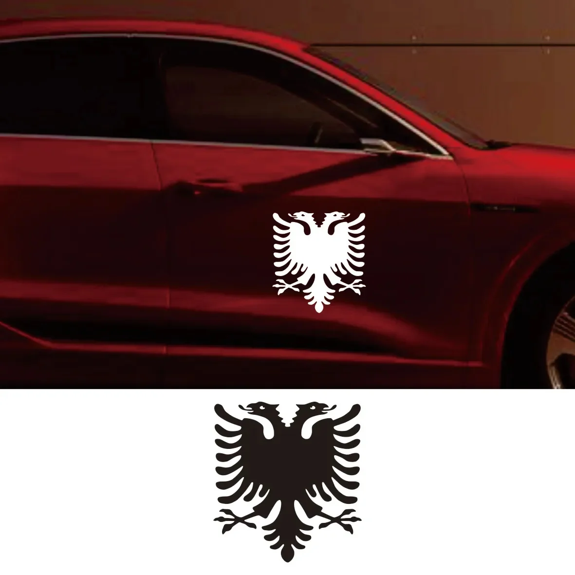 

Albanian Double Headed Eagle Car Sticker Waterproof Auto Decors on Truck Bumper Rear Window Vinyl Decal Car Accessories