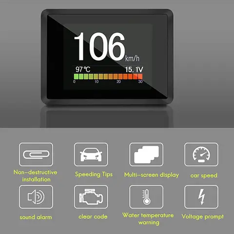 A203 OBD2 On-board Computer A203 Car Digital Computer Trip Display Speed Fuel Consumption Temperature Gauge OBD2 Scanner