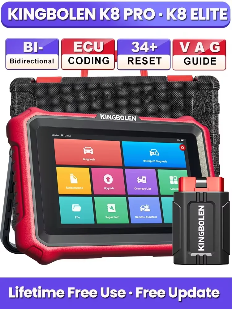 2026 Neues KINGBOLEN K8 PRO / K8 ELITE Auto-Diagnosegerät OBD OBD2 Scanner Vollsystem 34+ Reset ECU-Codierung Kostenlose Updates