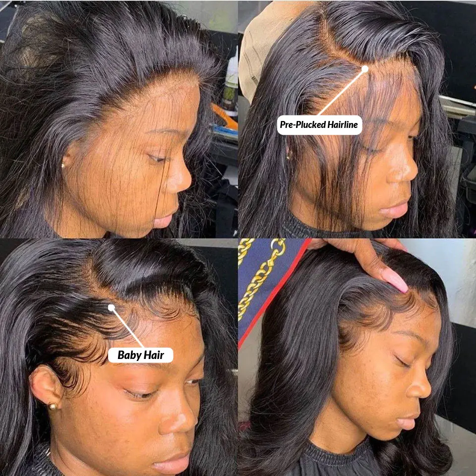 13x4 HD Transparent Body Wave Lace Front Wig 36 Inch 13x6 Lace Frontal Brazilian Human Hair Natural Wigs Pre Plucked