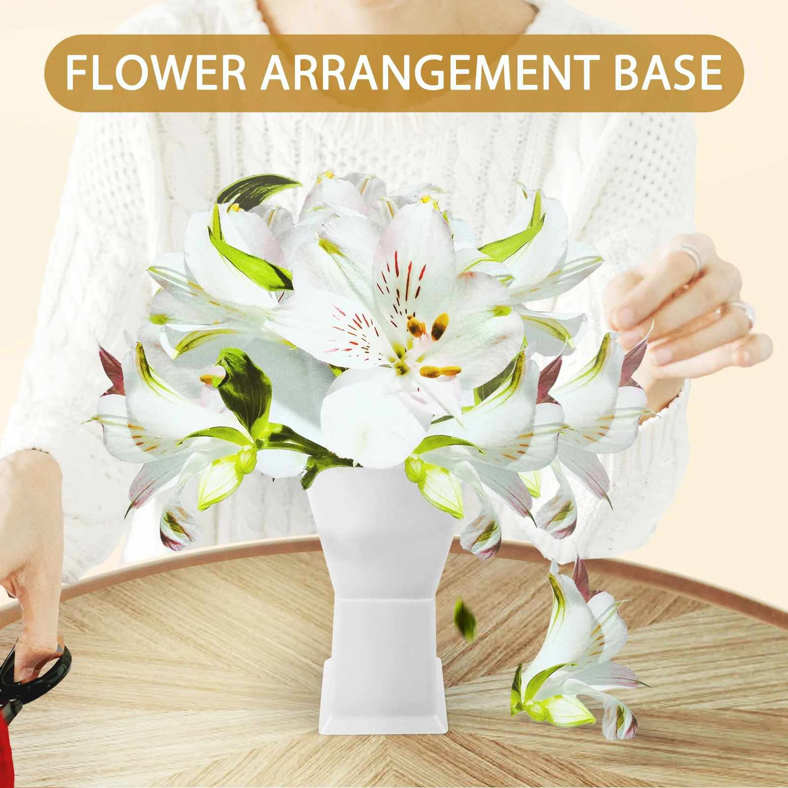 

4pcs Small White Square Flower Arrangement Mold DIY Bouquet Base Packing Fixing St Floral Supplies Wedding Party