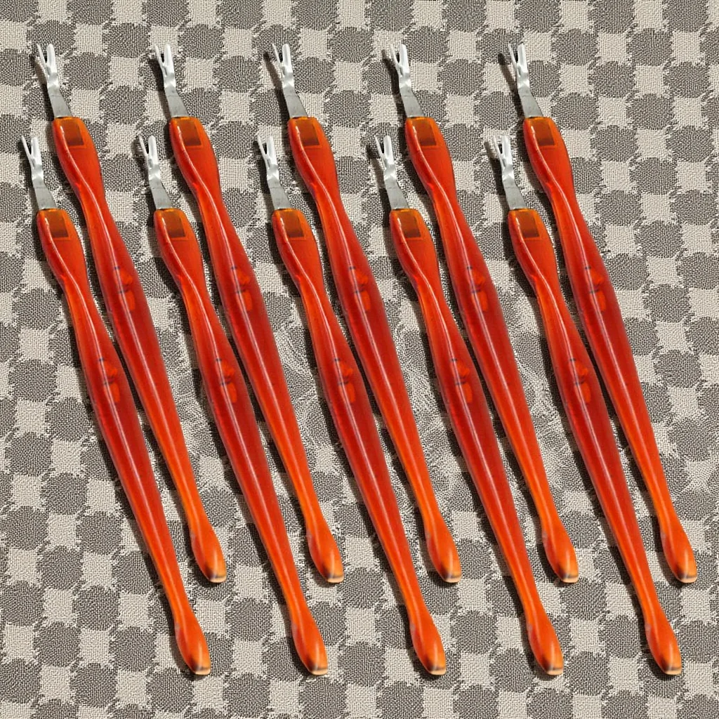 

Dead Skin Remover Tool Dual-End Cuticle Pusher with Non-Slip Handle Stainless Steel Spoon Fork for Manicure Pedicure Care Home