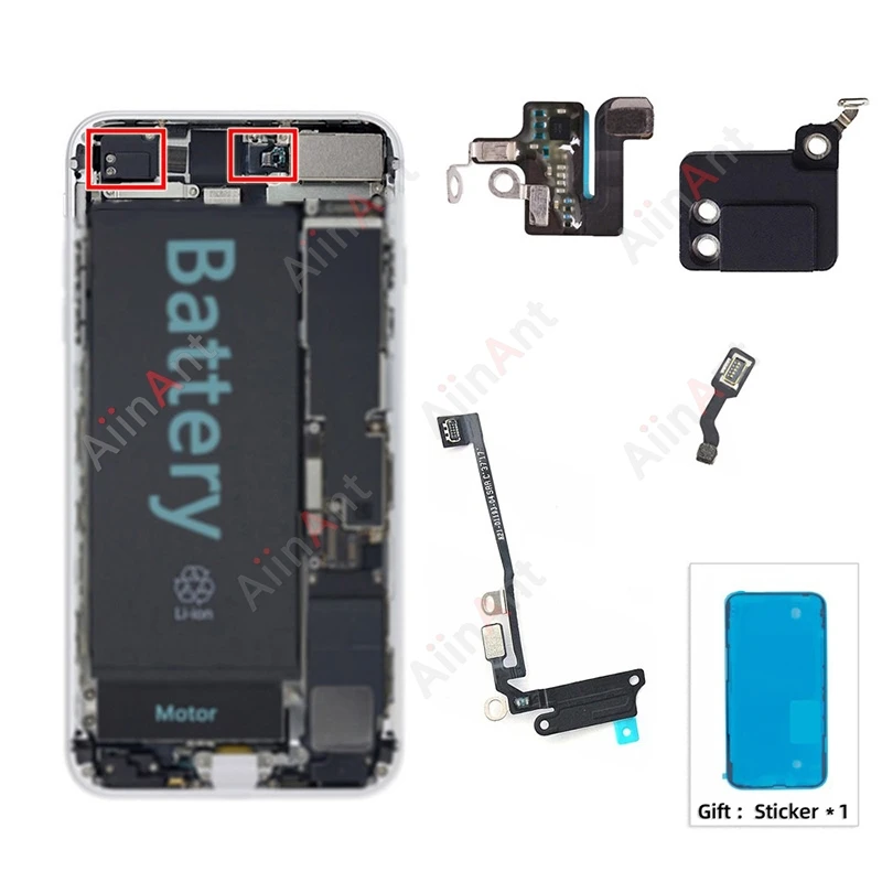 Bluetooth GPS Cellular Antenna NFC WI-FI Signal Wifi Flex Cable For iPhone 7 8 Plus with Sticker